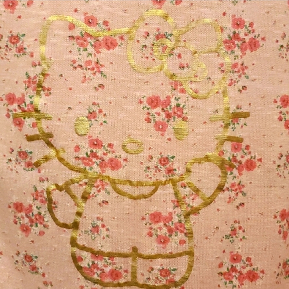 NWOT Girl's XL 14/16 Hello Kitty Pink Floral Tank Top with Lace Top